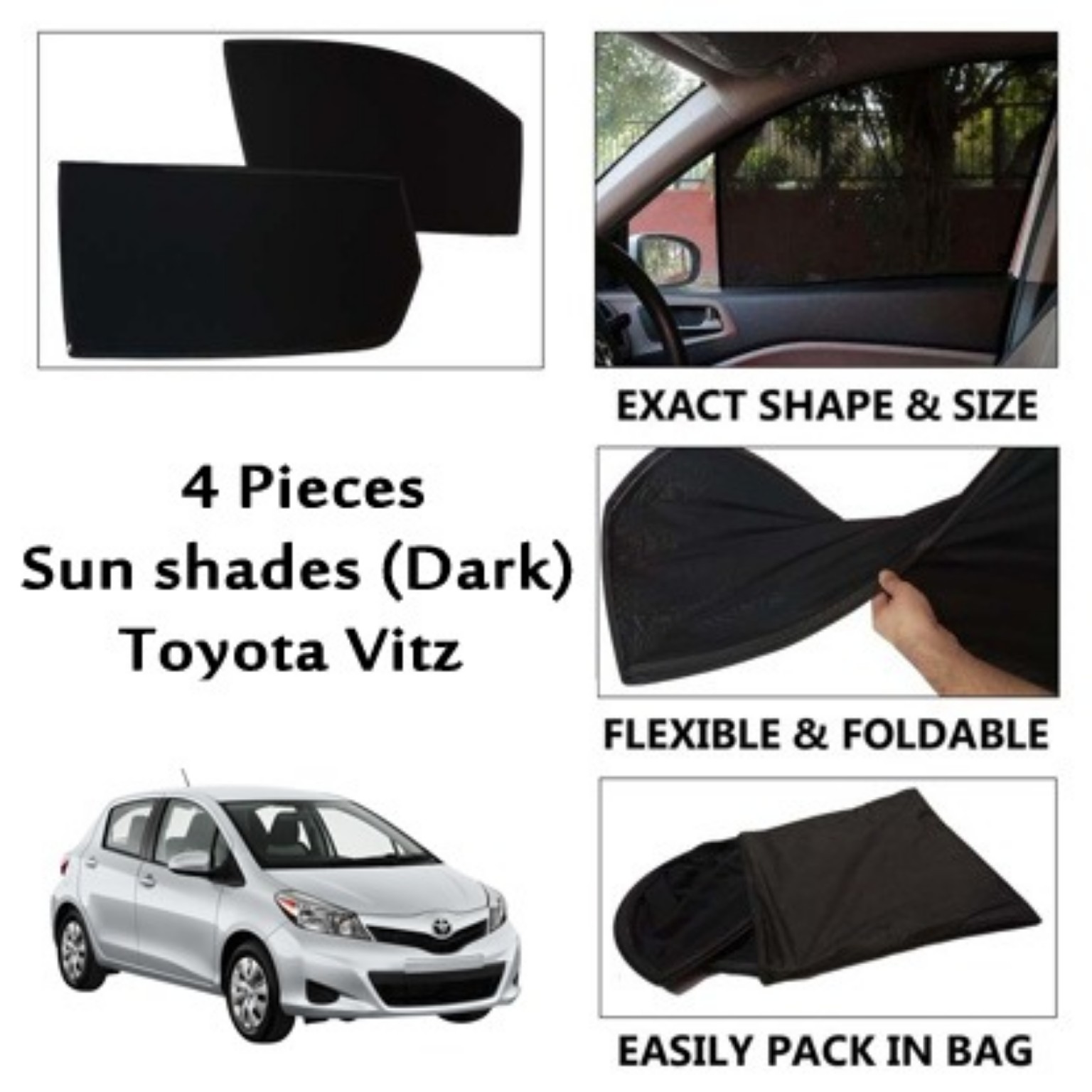 Toyota Vitz 4 piece dark sun shades